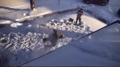 Guy Sending it off Roof with Snowboard Crashes