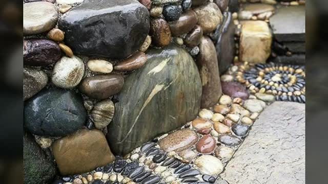 More artistic stone craft beach stone lawn backyard decoration ideas