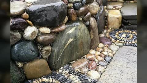 More artistic stone craft beach stone lawn backyard decoration ideas