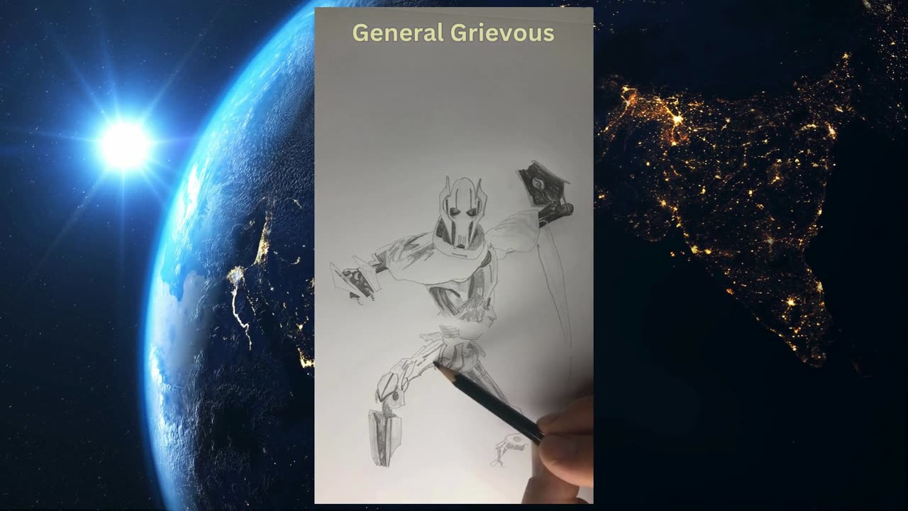 General Grievous Episode 3 Revenge of the Sith timelapse drawing