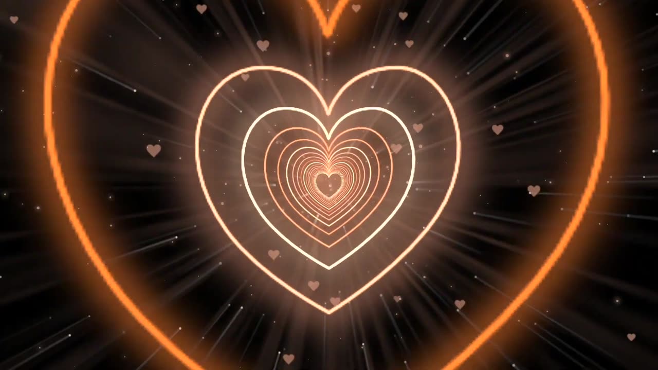 Heart Tunnel🤎Brown Heart Background Neon Heart Heart