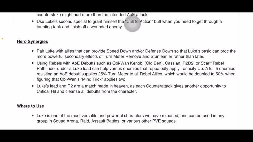 SWGOH Character Archives #1: CLS