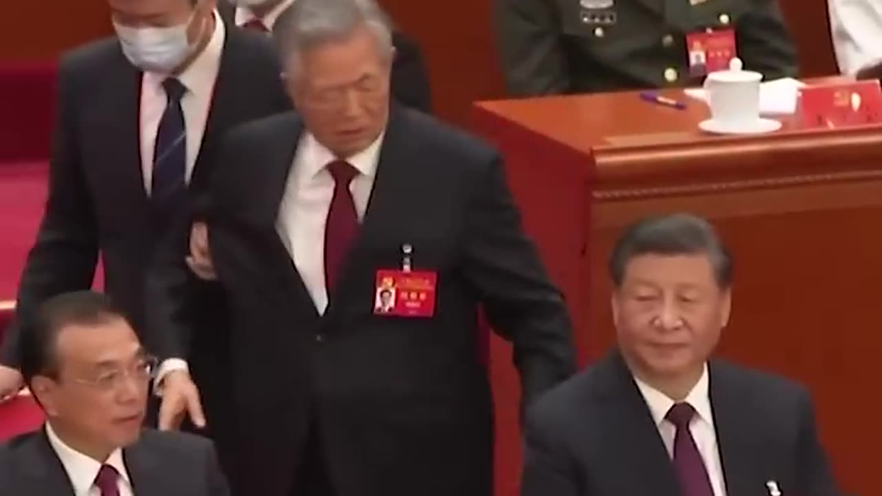 Former Chinese President Hu Jiantao removed from Communist Party Congress | USA Today # Shorts