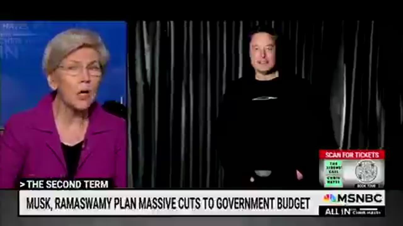 Elizabeth Warren on tv talking about conflict of.interest with Elon Musk