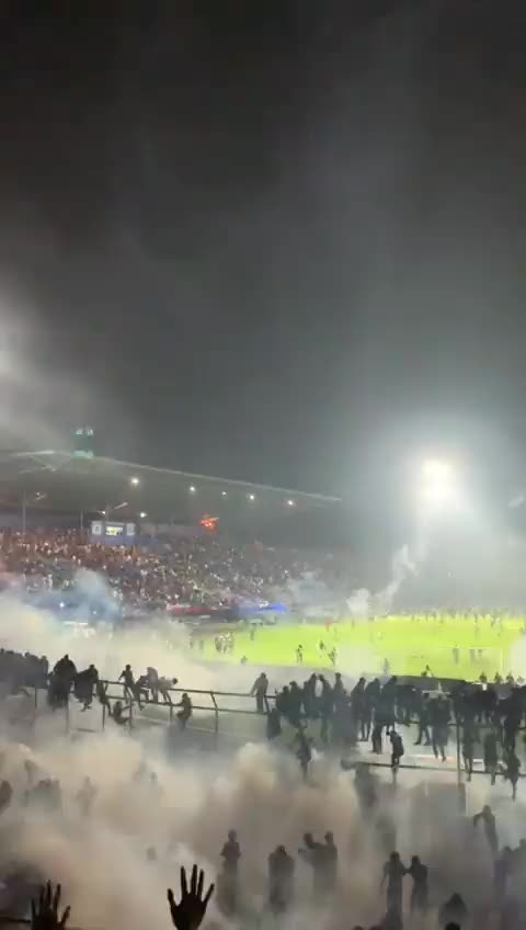 Over 100 people were killed in riots that broke out tonight at a football match in Indonesia.