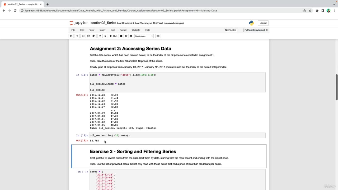 SOLUTION Accessing Data & Resetting The Index/Pandas Series video 10