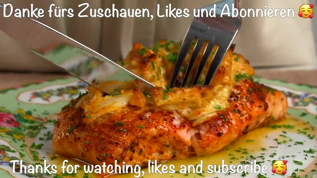 Ich schneide Lachs auf diese Weise - sehen Sie, was passiert! Ein außergewöhnlich leckeres Rezept!