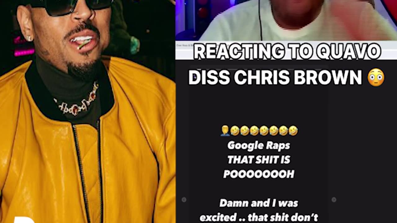 Chris Brown reacts to Quavo's diss track