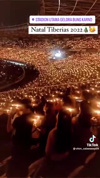Christmas celebration in Jakarta stadium with thousands