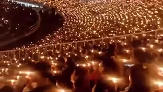 Christmas celebration in Jakarta stadium with thousands