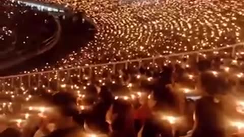 Christmas celebration in Jakarta stadium with thousands