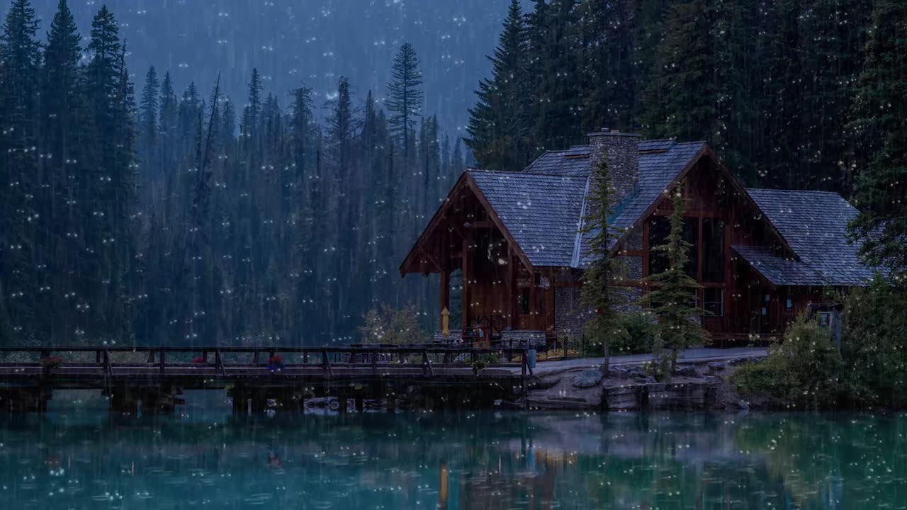 99.9% of You Will Fall Asleep in 5 Minutes with Heavy Rain near lake home.