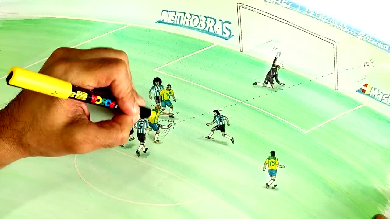 Drawing Adriano Brazil Goal