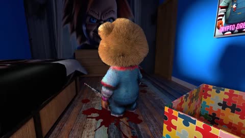 Chucky Toy in Bedroom | 3D Blender Animation