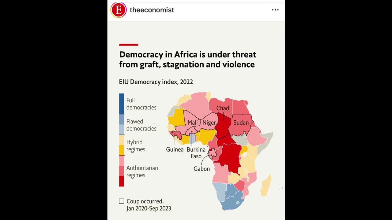 The Economist sorted African countries according to the “democracy index”