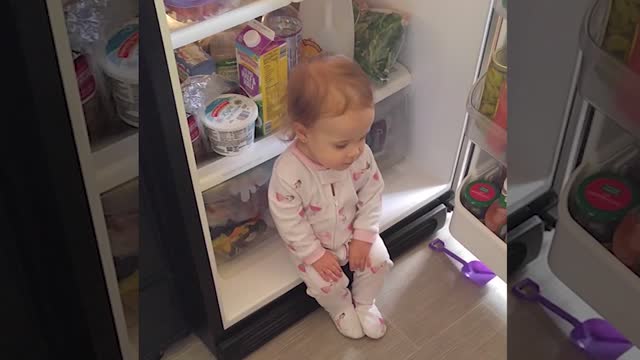 When baby open the fridge