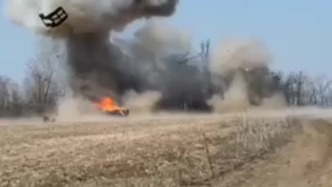 Ukraine War - Explosion of a mined BMP-1