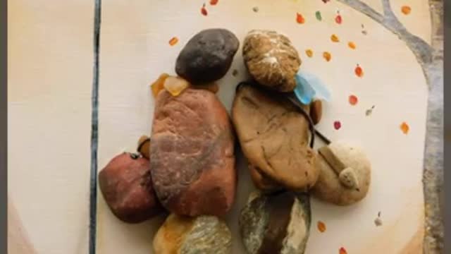 Beautiful rock pebble art/creative stone painting for home decoration