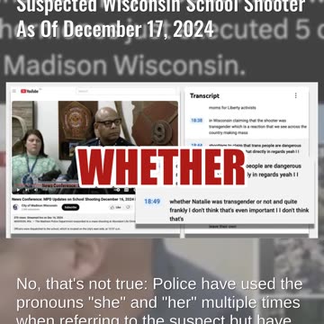 Fact Check: Authorities Have NOT Released Wisconsin School Shooter Gender ID As Of Dec 17, 2024