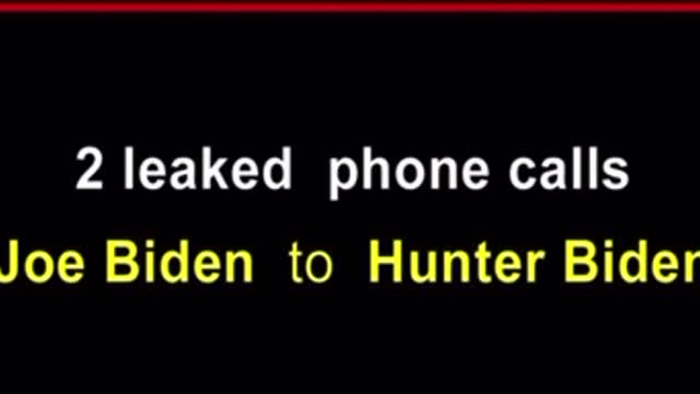 2 Leaked phone Calls: Joe Biden to Hunter Biden.