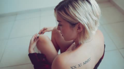 Pretty Girl with Tattoo