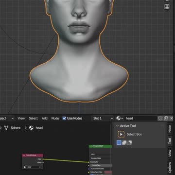 Female Head Vertex Painting in Blender 3D