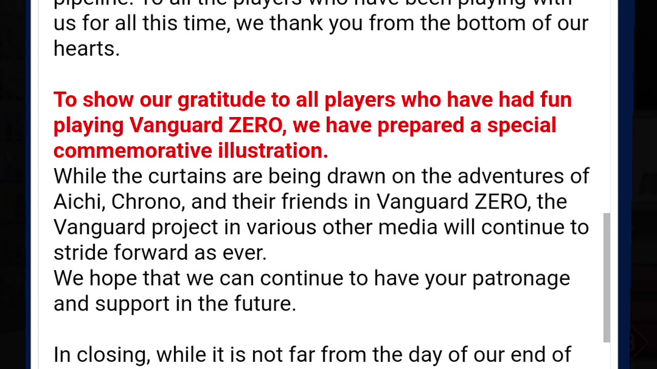 Vanguard Zero is Ending on June 29, 2023