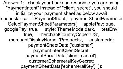 Flutter Stripe does not showpresent payment sheet