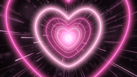 728. Neon Pink Heart Light Tunnel💖Animated