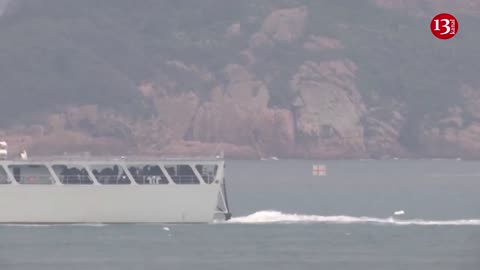 China military ship on the move amid sound of gunfire as war games start