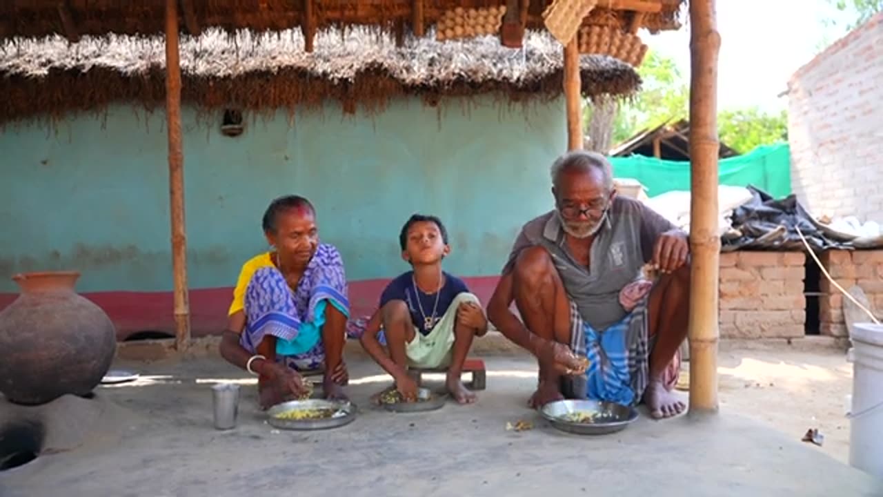 Village Famous RED COUNTRY Chicken Curry Eating with Rice