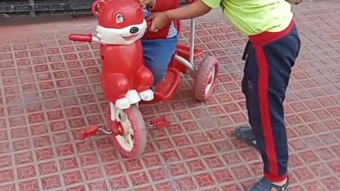 Vihaan riding his cycle with his elder brother Kushagra 😘😘💞🚴🚴