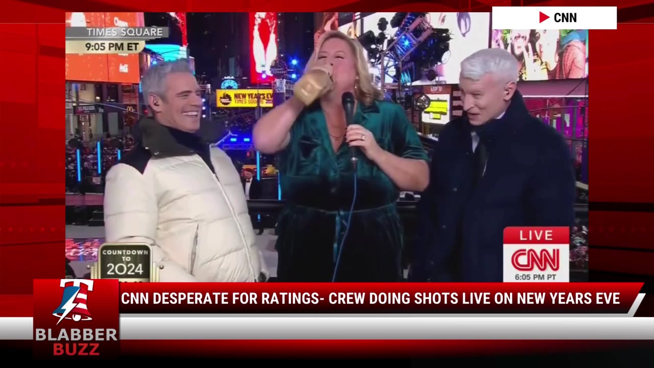 CNN Desperate For Ratings- Crew Doing Shots Live On New Years Eve