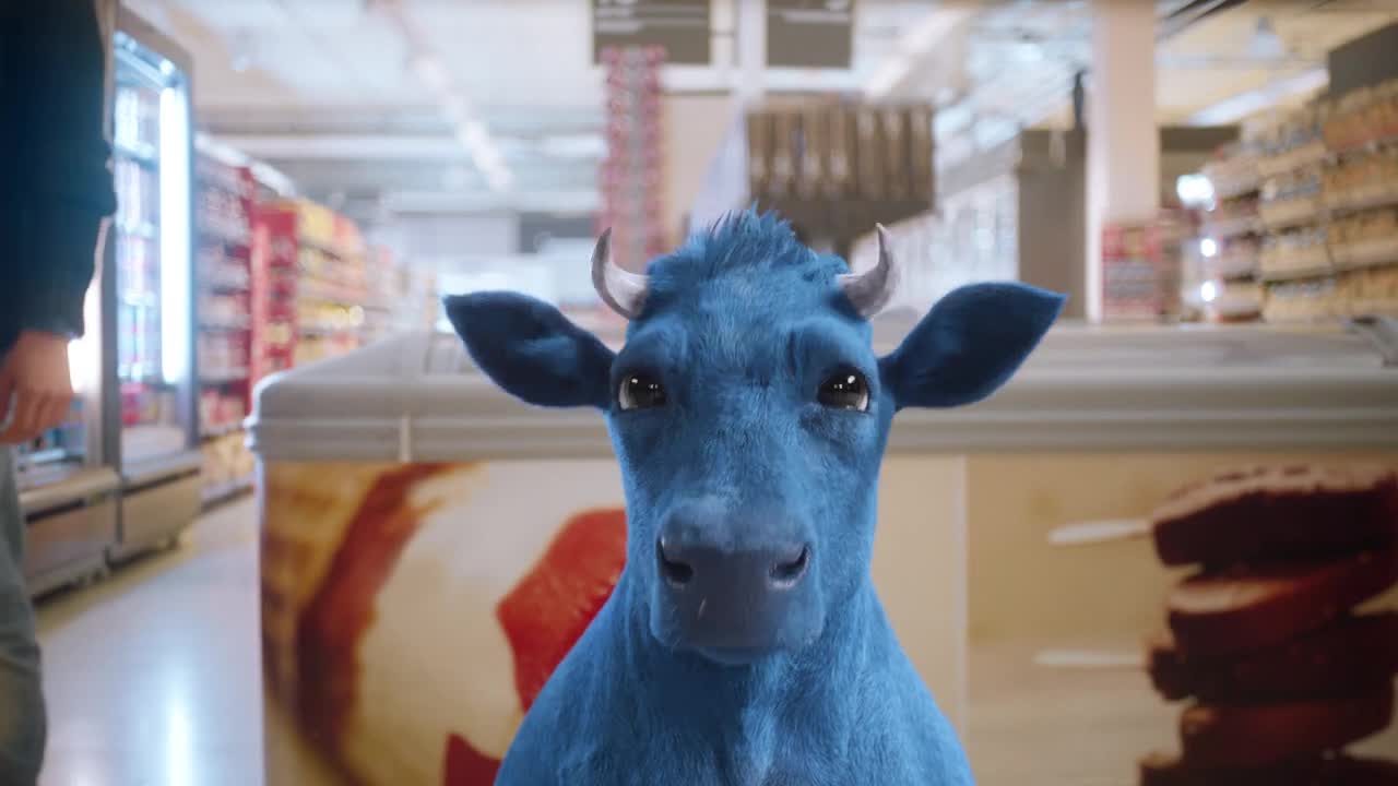 CG cow in Stratos commercial