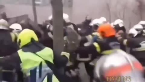 French gendarmerie against French firefighters.