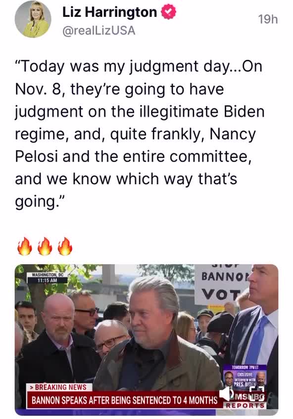 Steve Bannon "Today was my judgement day"