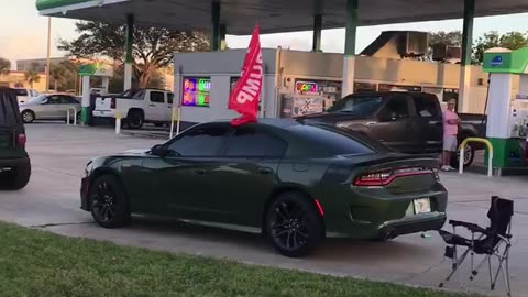 Trump flag wave Indian Harbour Beach Florida