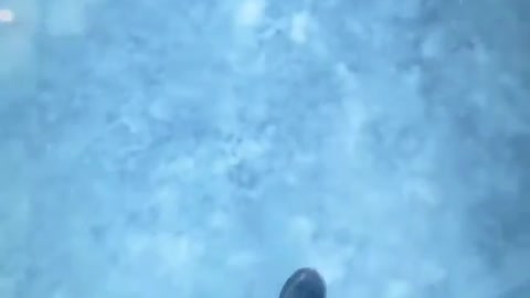 Traveler Drinks Cold Water After Dragging on Ice And Slides on Frozen River