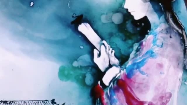 It's really hard to control painting in water. I hope you like it. Although the color is a little di