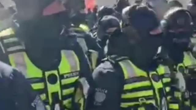 Historical scenes in Ottawa as protesters are face to face with the Nazis