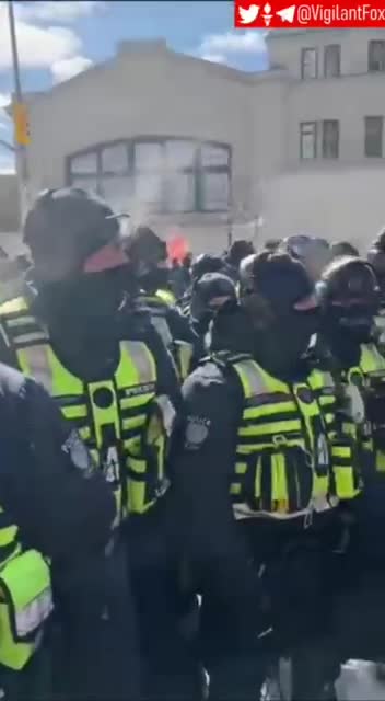 Historical scenes in Ottawa as protesters are face to face with the Nazis