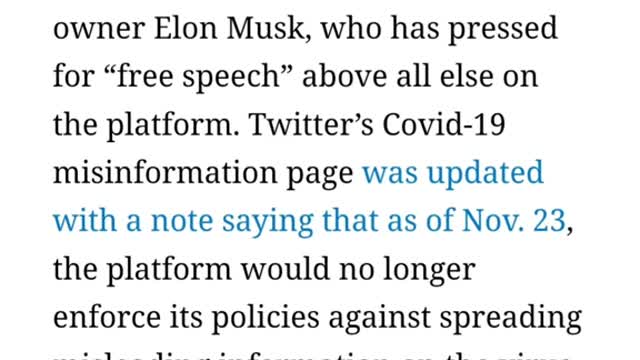 Twitter stops enforcing Covid19 misinformation policy