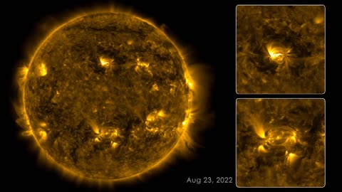 Close Sun View from satellite - Solar system