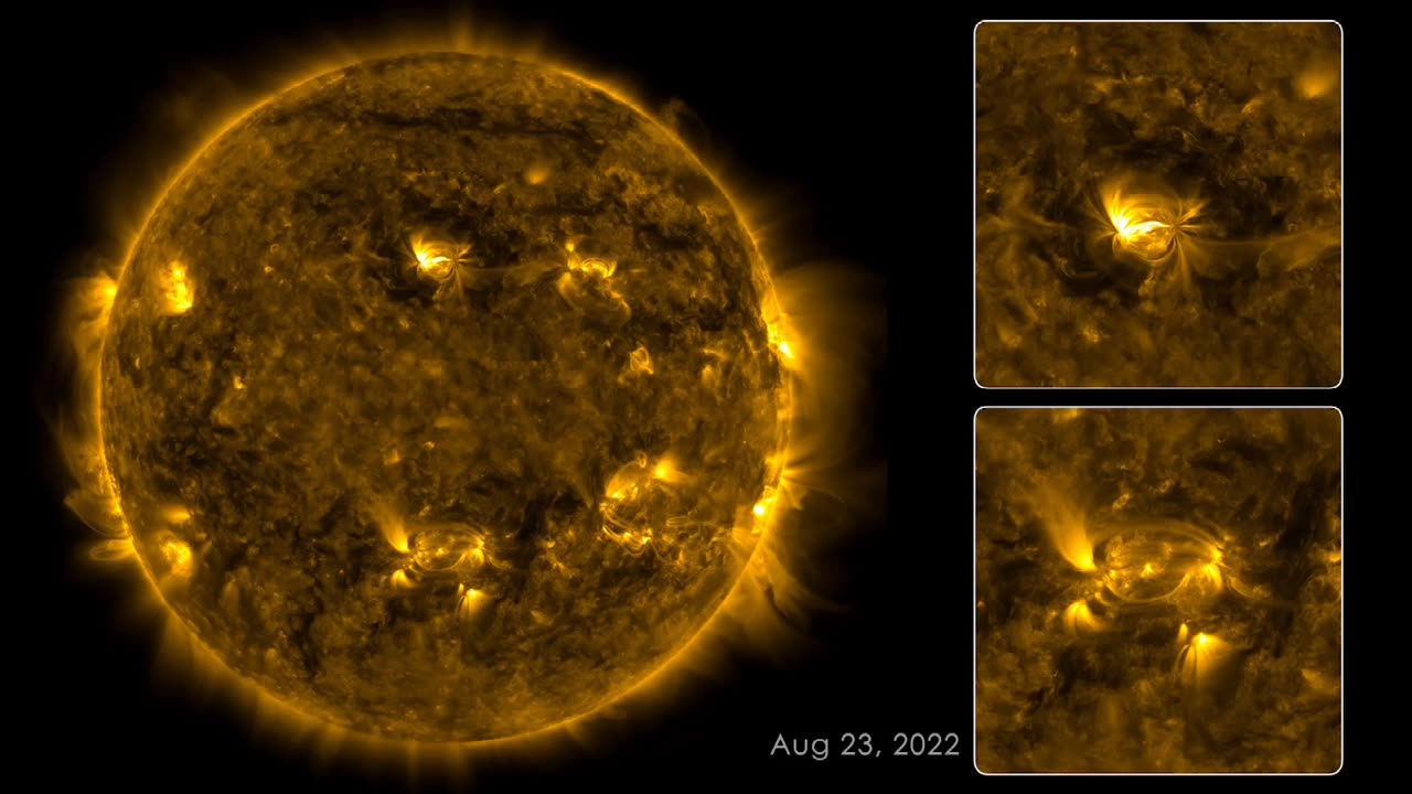 Close Sun View from satellite - Solar system