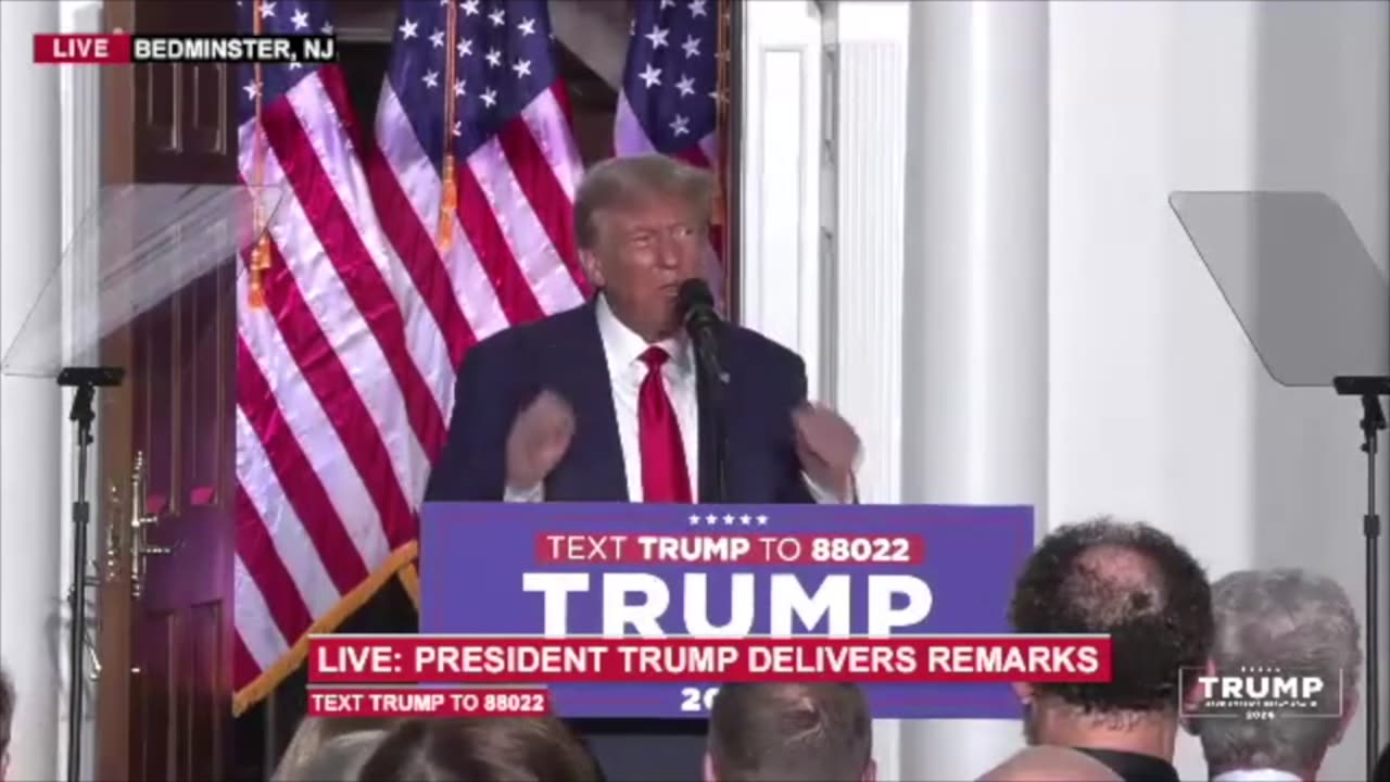 President Trump gives Sebastian Gorka a shoutout during his speech from Bedminster.