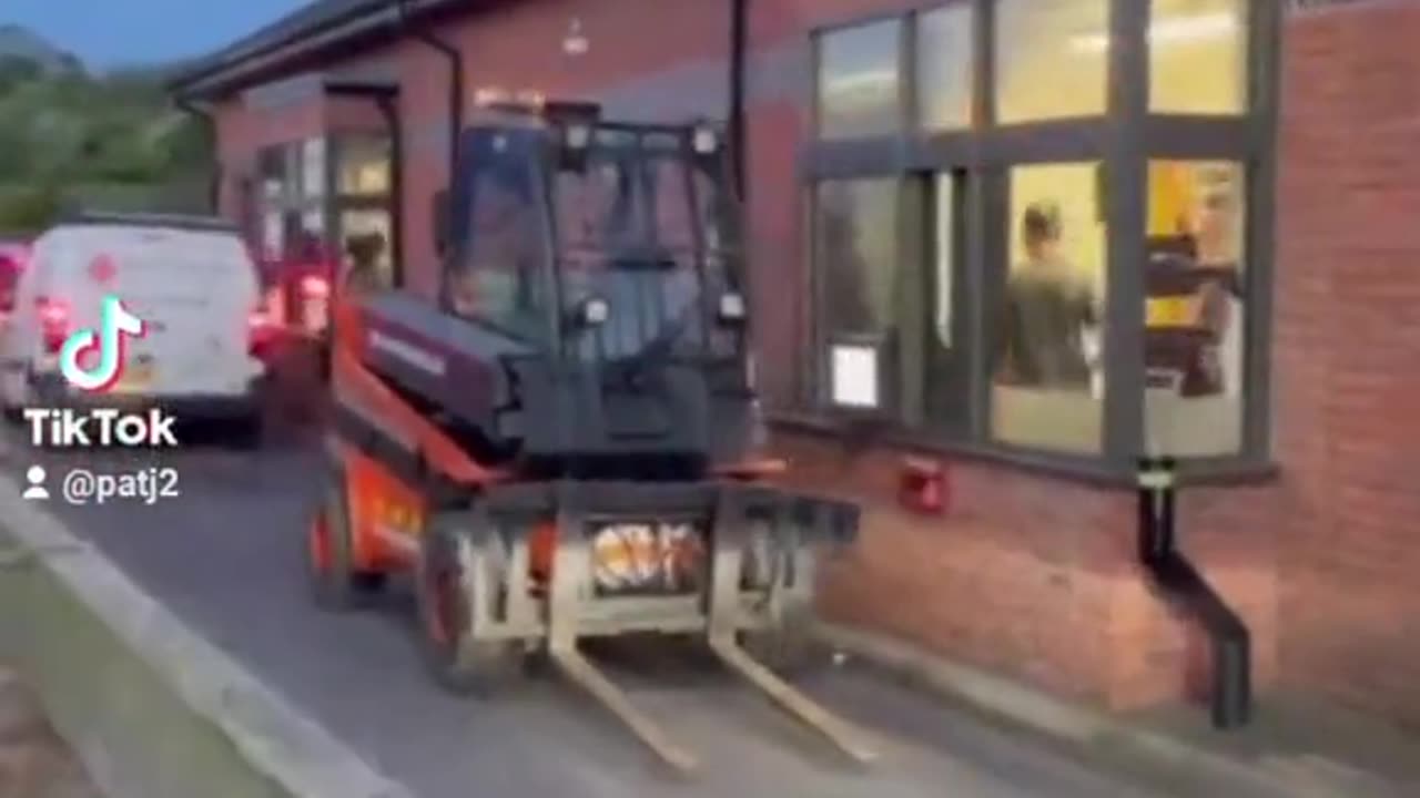 JCB machine driver orders Macdonalds drive thru