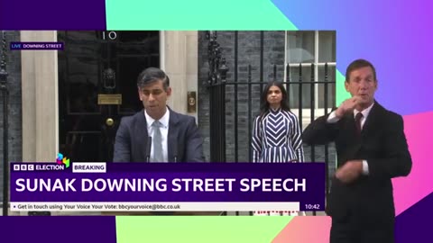 Rishi sunak delivers farewell speach following uk general election