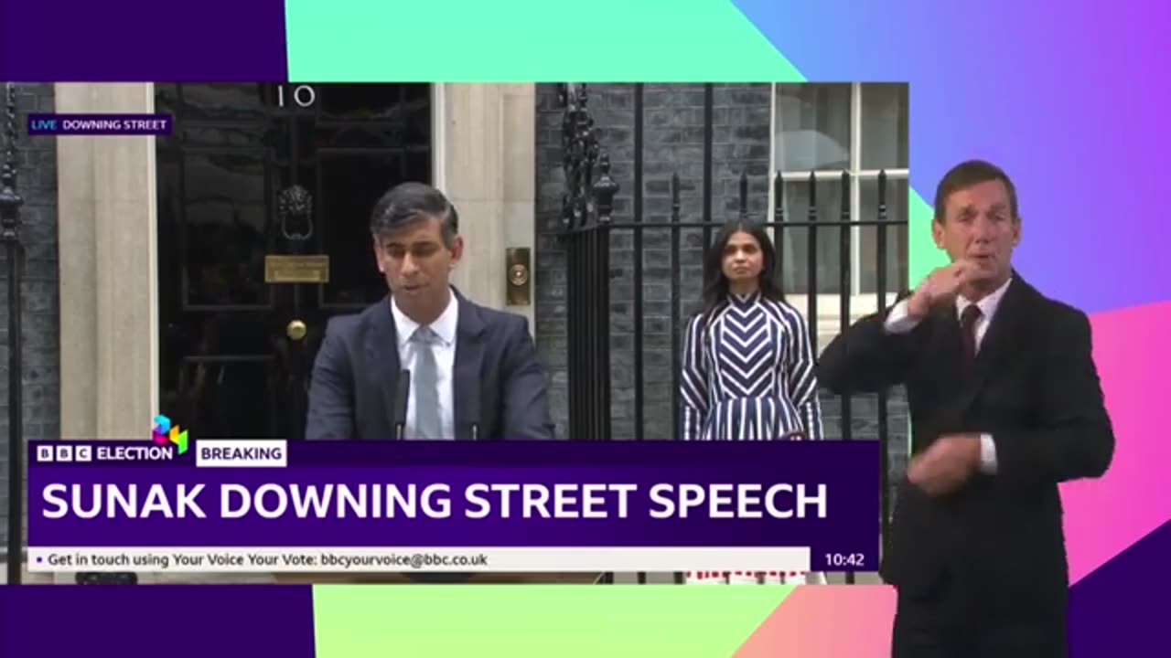 Rishi sunak delivers farewell speach following uk general election