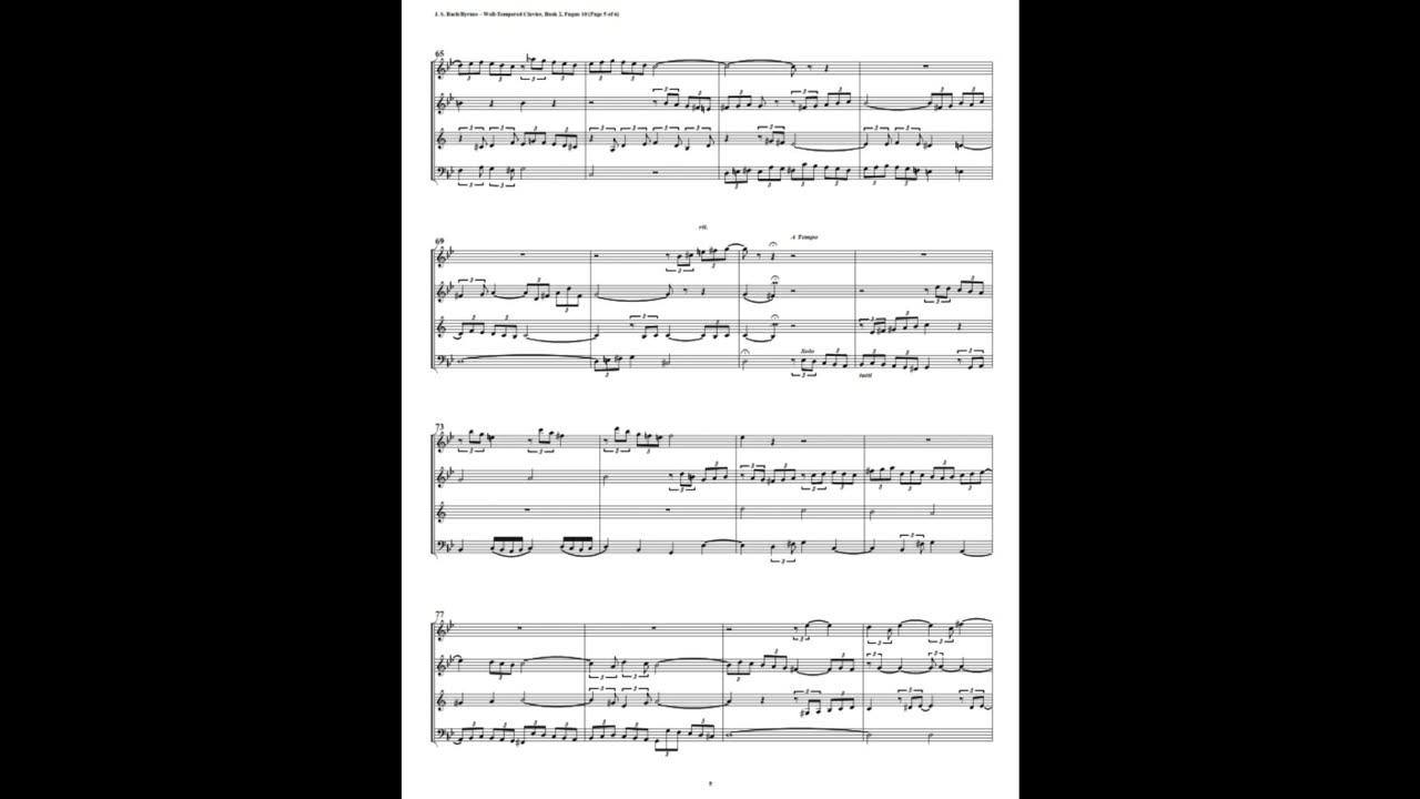 J.S. Bach - Well-Tempered Clavier: Part 2 - Fugue 10 (Woodwind Quartet)