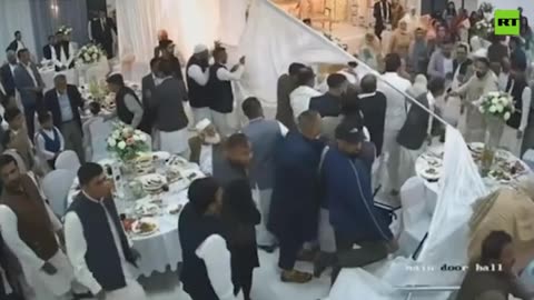 Wedding reception descends into mass brawl